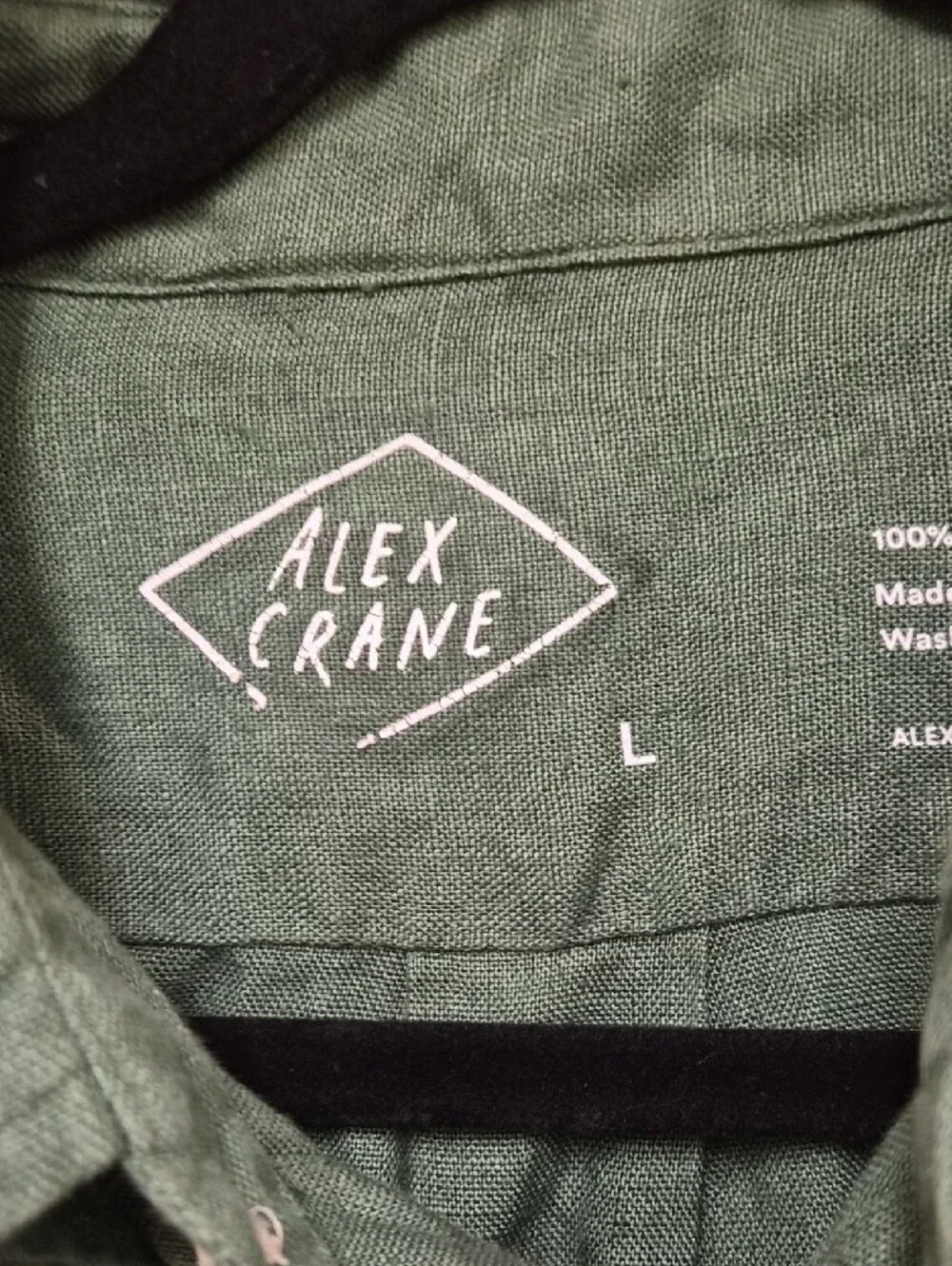 Alex Crane Men's Forest Green Button-Down Shirt Size L